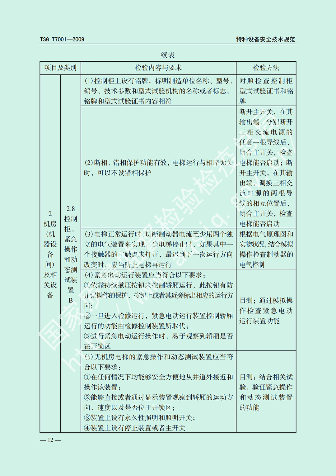 电梯监督检验和定期检验规则——曳引与强制驱动电梯     TSG  T7001-2009(图6)