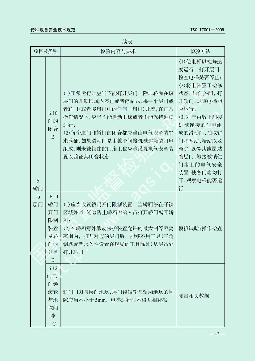 电梯监督检验和定期检验规则——曳引与强制驱动电梯     TSG  T7001-2009(图21)