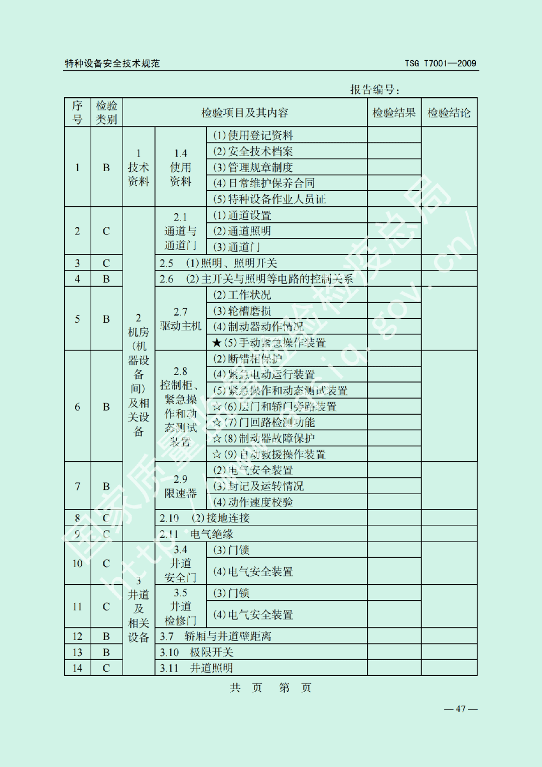 电梯监督检验和定期检验规则——曳引与强制驱动电梯     TSG  T7001-2009(图40)